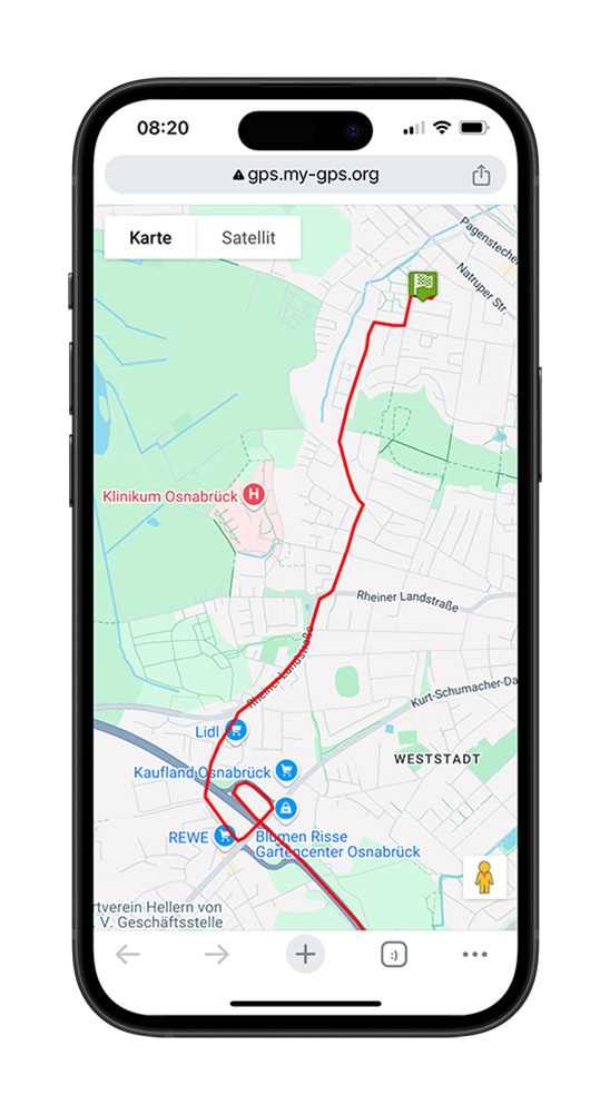 GPS-Tracker 4G LTE Standortverlauf