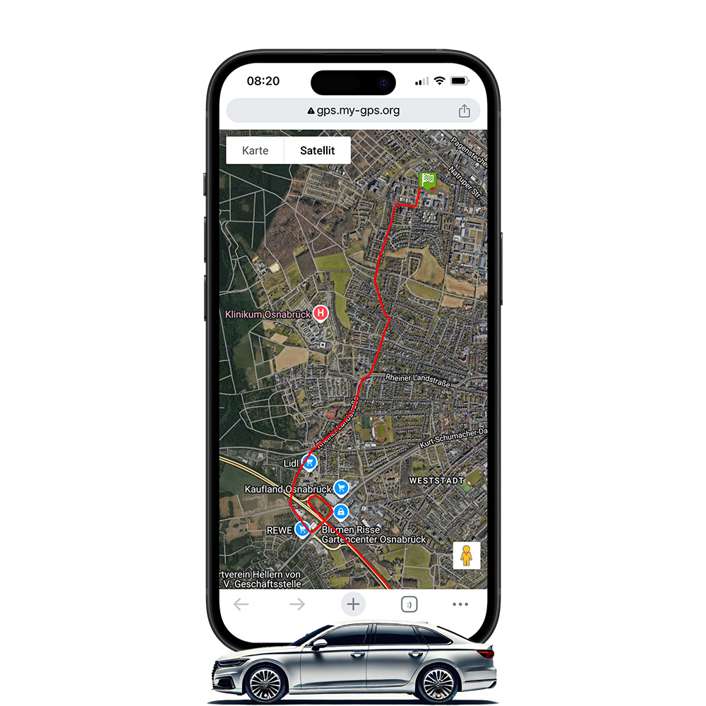 Standortverlauf über Google Maps mit GPS Auto Tracker