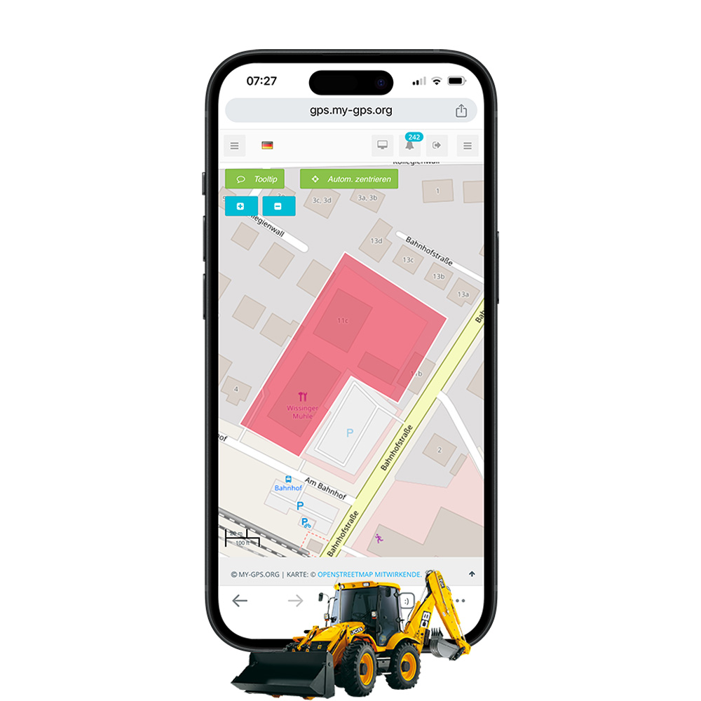 Geofence zur Überwachung von Baumaschinen