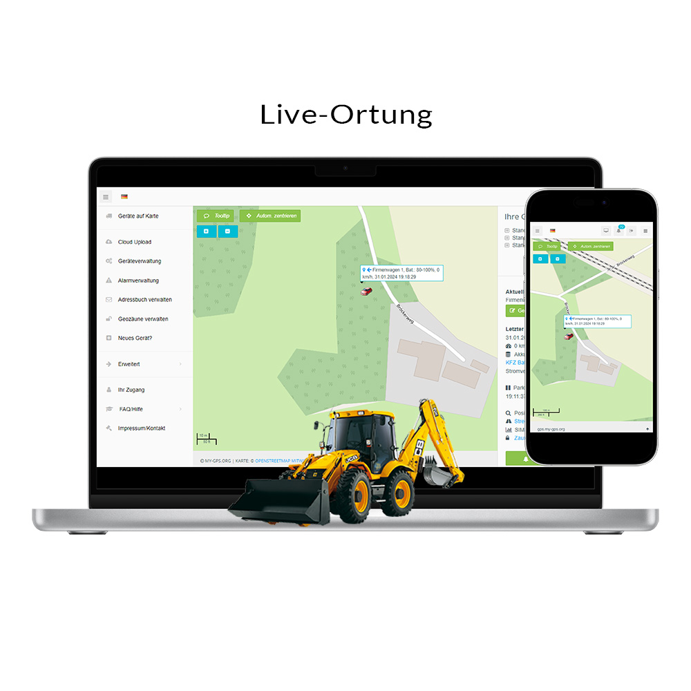 GPS Live-Tracking für Minibagger