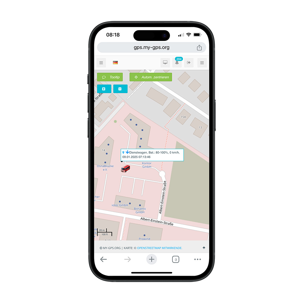 Live-Ortung mit GPS-Ortungssystem