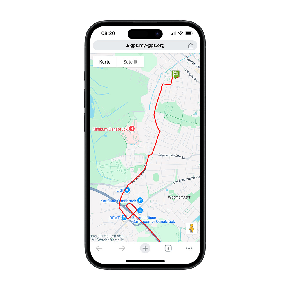 Standortverlauf anzeigen mit GPS-Tracker