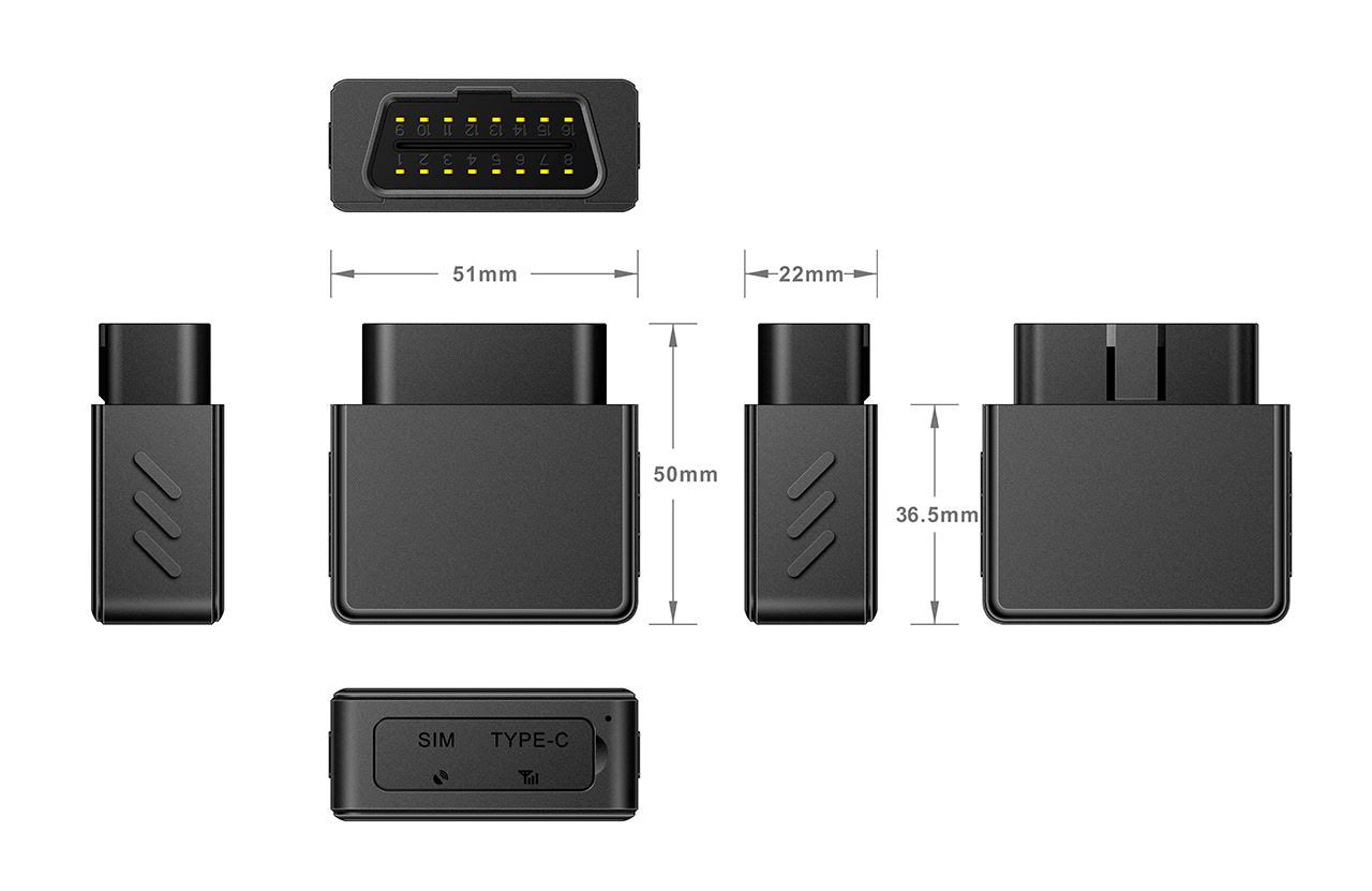 GPS Sender OBD Abmessungen