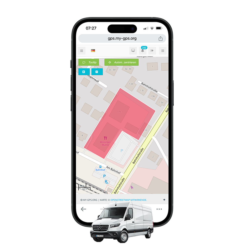 Geofence Transporter Smartphone virtueller Zaun