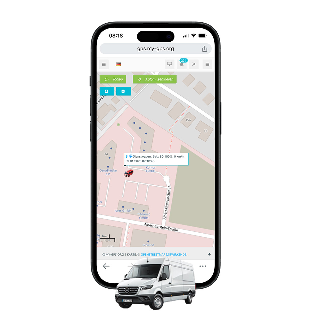 Live-Ortung Transporter auf dem Smartphone